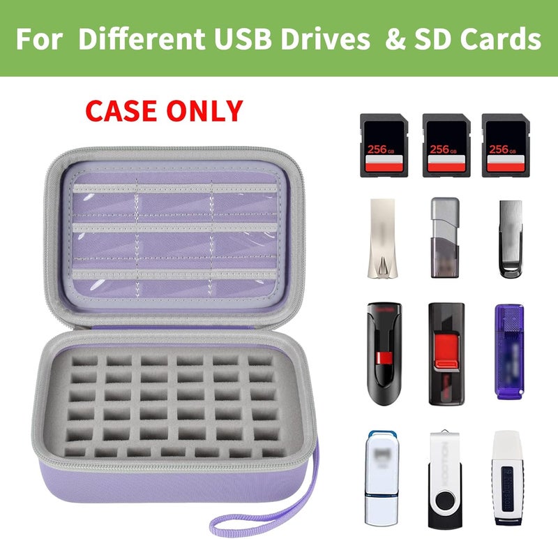 ALKOO USB Flash Drive Case, SD Card & Memory Stick & Thumb Drives Pouch for SanDisk, for Samsung, Hard Shell Protective Storage Organizer - for IT Admins, Photographers & Film Crews - Box Only- (Purple) - Image 2